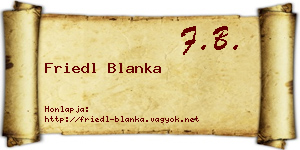 Friedl Blanka névjegykártya