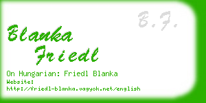 blanka friedl business card